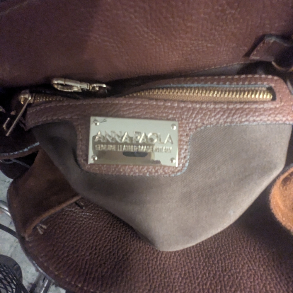 Brown Leather Satchel with Classic Dome Shape - Picture 5 of 9